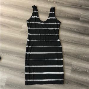 Hot Miami Styles black and white stripe dress